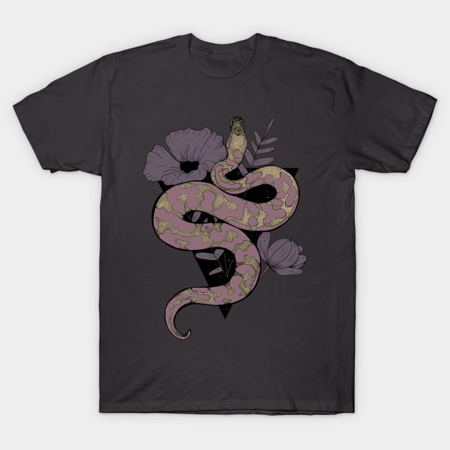 Floral snake T-Shirt by Jess Adams